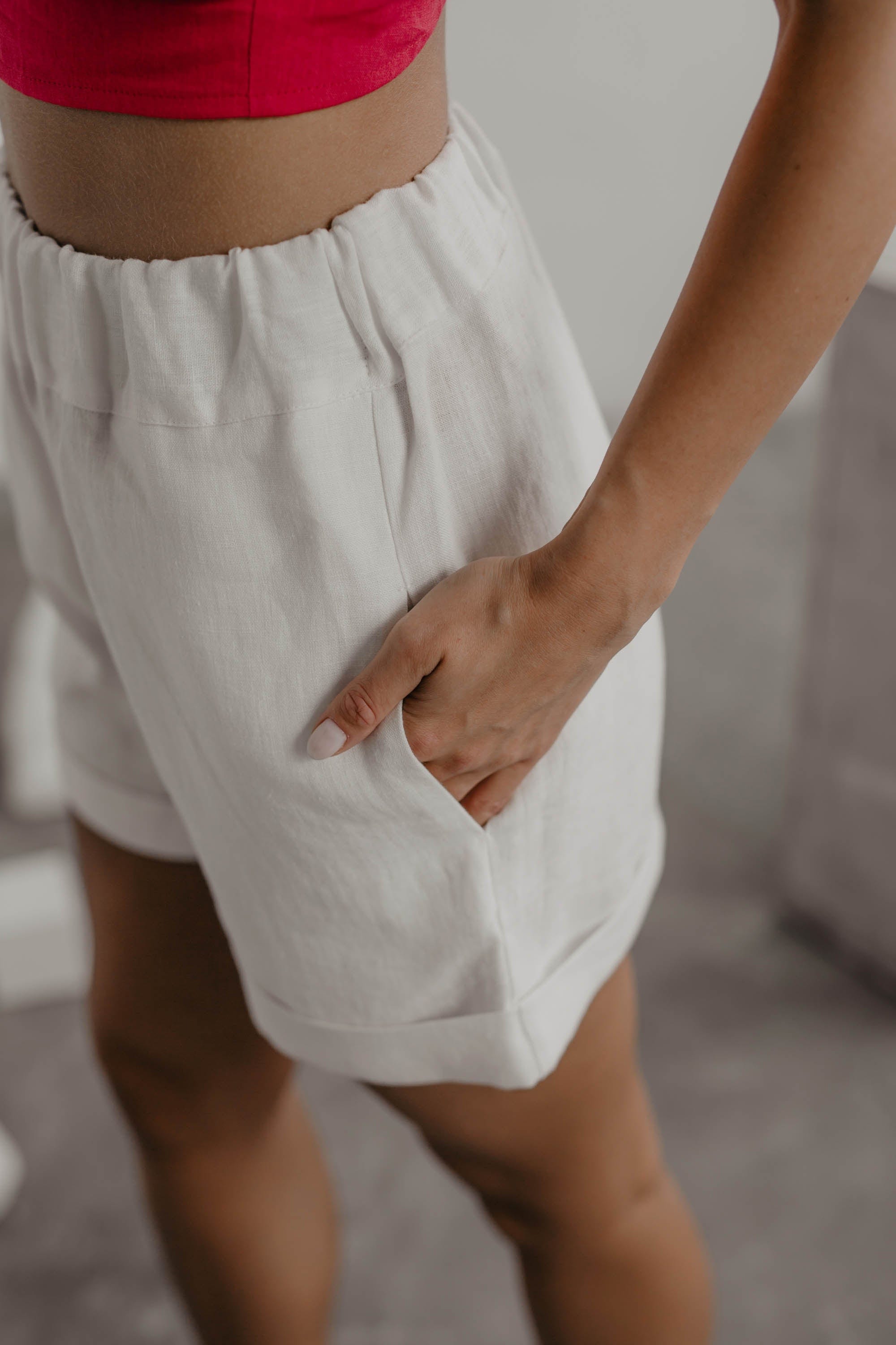 AmourLinen Linen bottom S / Sage Green Linen shorts MIA Sage Green S Linen shorts MIA Sage Green S