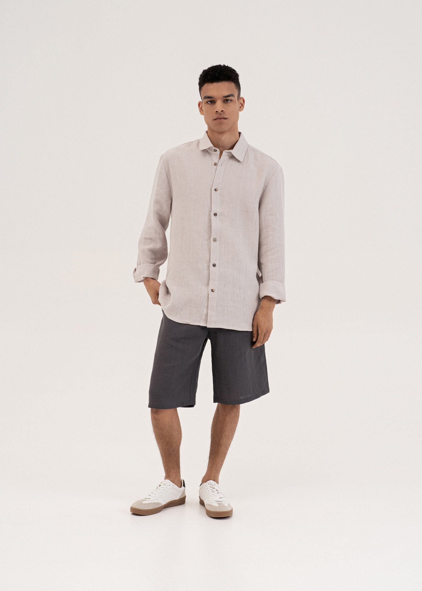 AmourLinen Linen shorts Classic linen shorts HERMES Classic linen shorts HERMES | AmourLinen | Linen Clothing