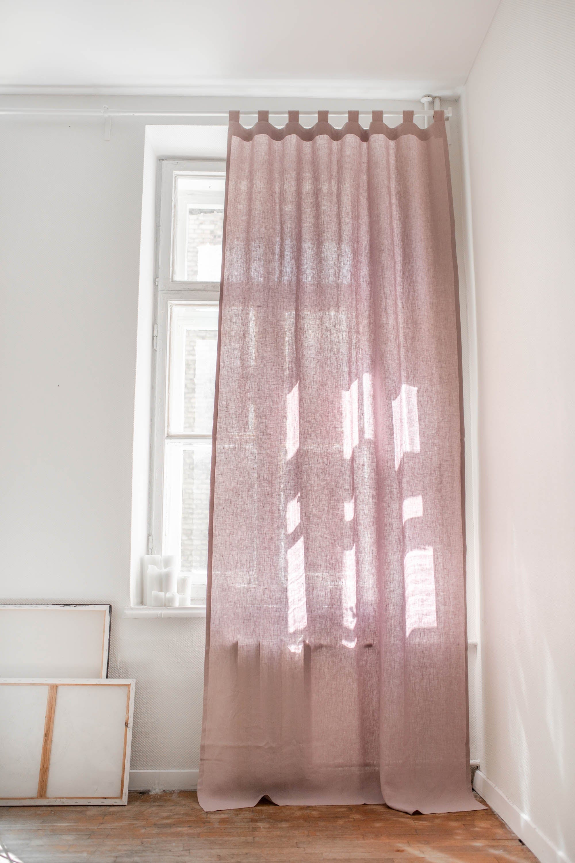 AmourLinen Linen curtains 91x100" / 230x254cm / Dusty Rose Tab top linen curtain - 91x100" / 230x254cm / Dusty Rose Tab top linen curtain - 91x100" / 230x254cm / Dusty Rose