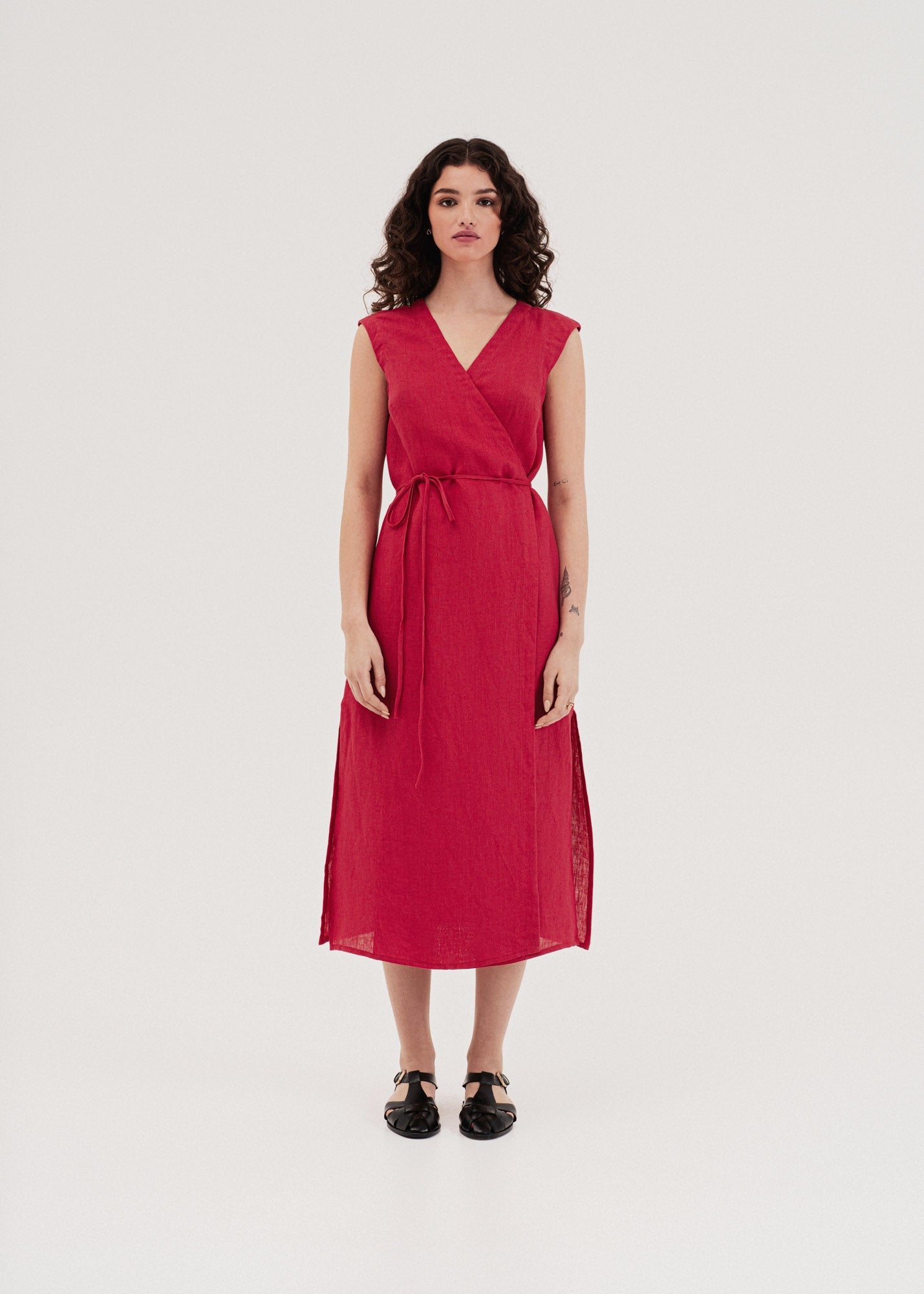 AmourLinen Linen dress Aurora mid-length linen dress Aurora mid-length linen dress