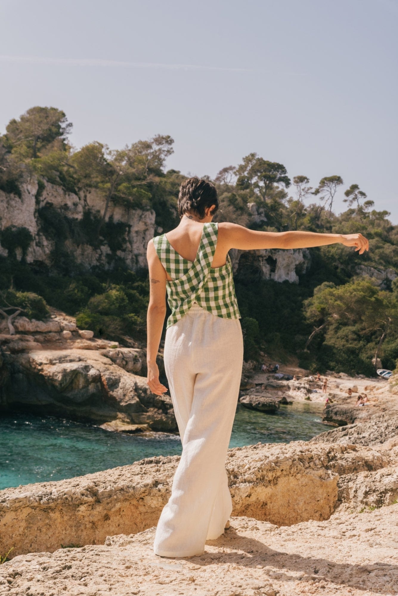 AmourLinen Linen dress Leah wide linen pants with slits Leah wide linen pants with slits