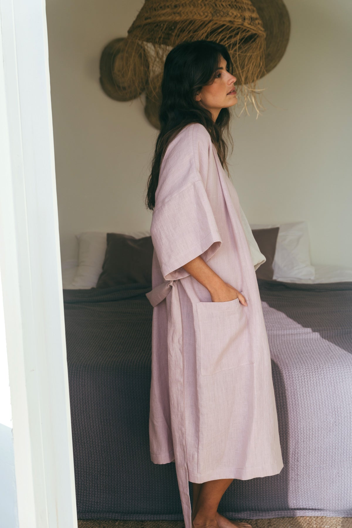 AmourLinen Linen pants Linen bathrobe Midnight Linen Bathrobe | AmourLinen |  Linen Bathrobe Women