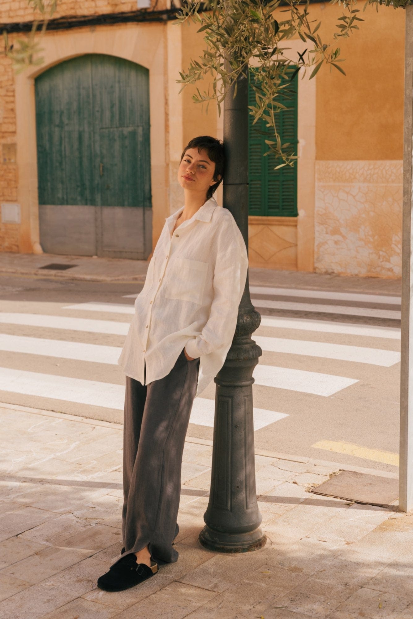 AmourLinen Linen shirt Molly oversized collar linen shirt Molly oversized collar linen shirt