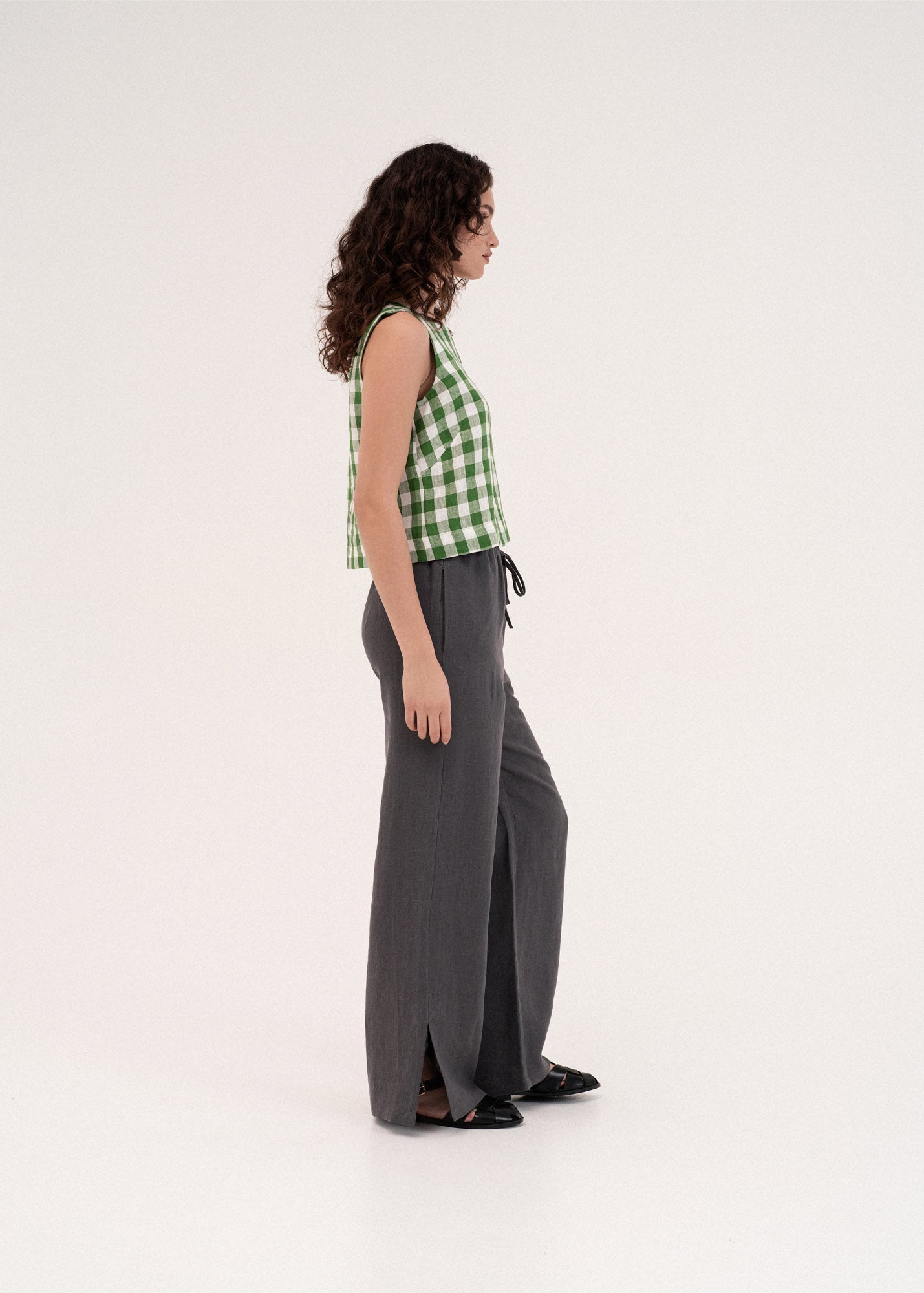 AmourLinen Linen dress Leah wide linen pants with slits Leah wide linen pants with slits