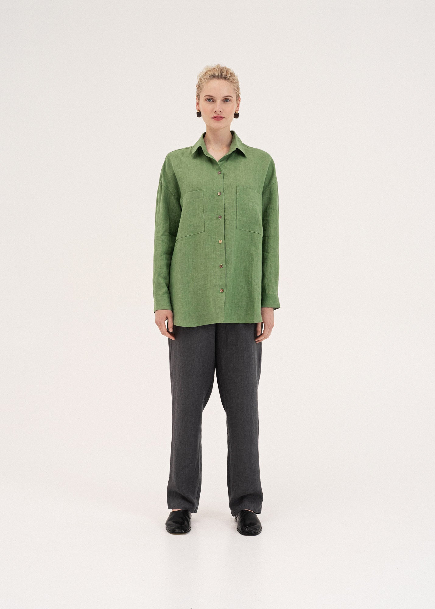 AmourLinen Linen shirt Molly oversized collar linen shirt Molly oversized collar linen shirt