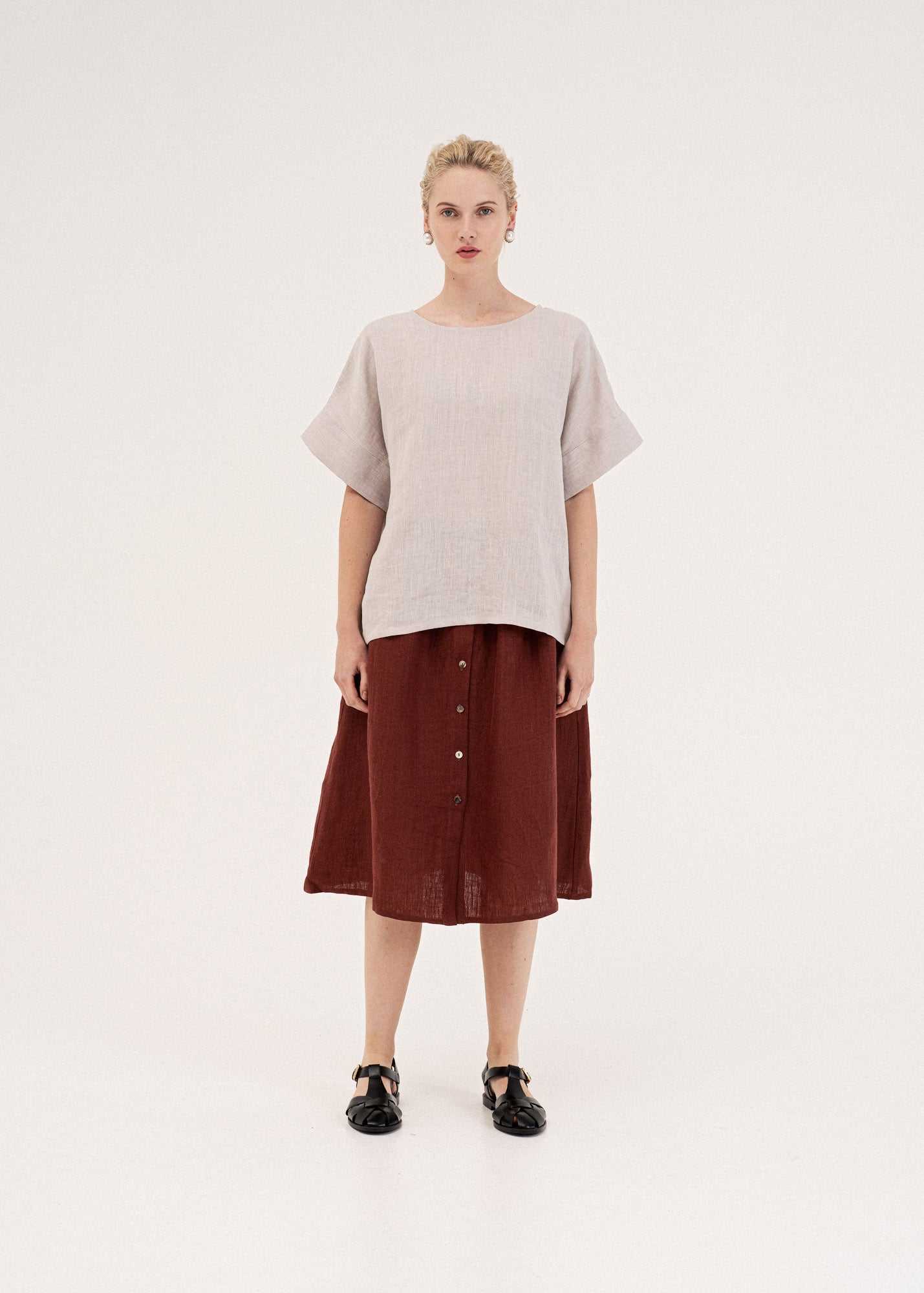 AmourLinen Linen tops Linen top Porto Linen Top Women  | AmourLinen | Oversized Linen Top Women