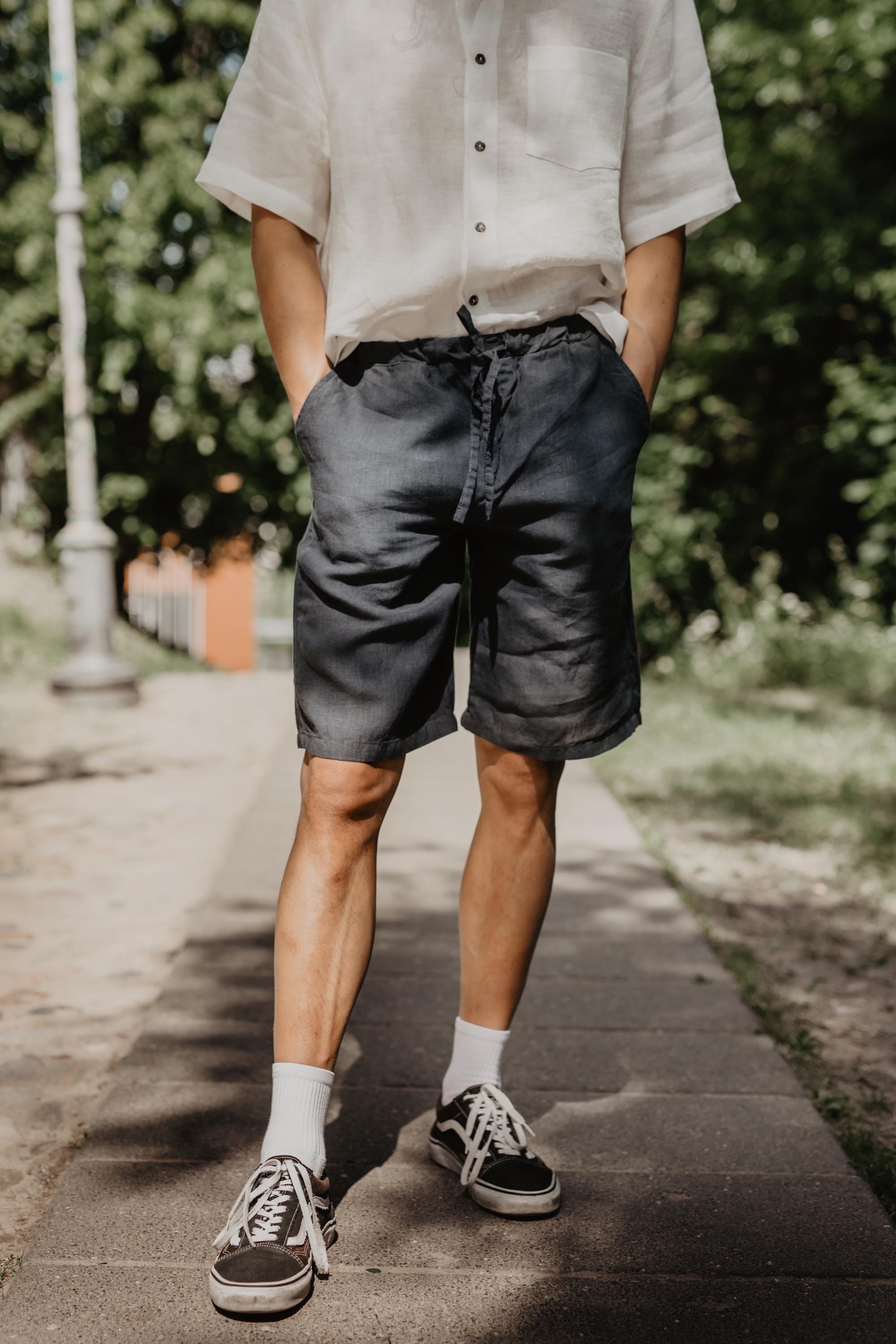 AmourLinen Linen shorts Classic linen shorts HERMES Classic linen shorts HERMES | AmourLinen | Linen Clothing
