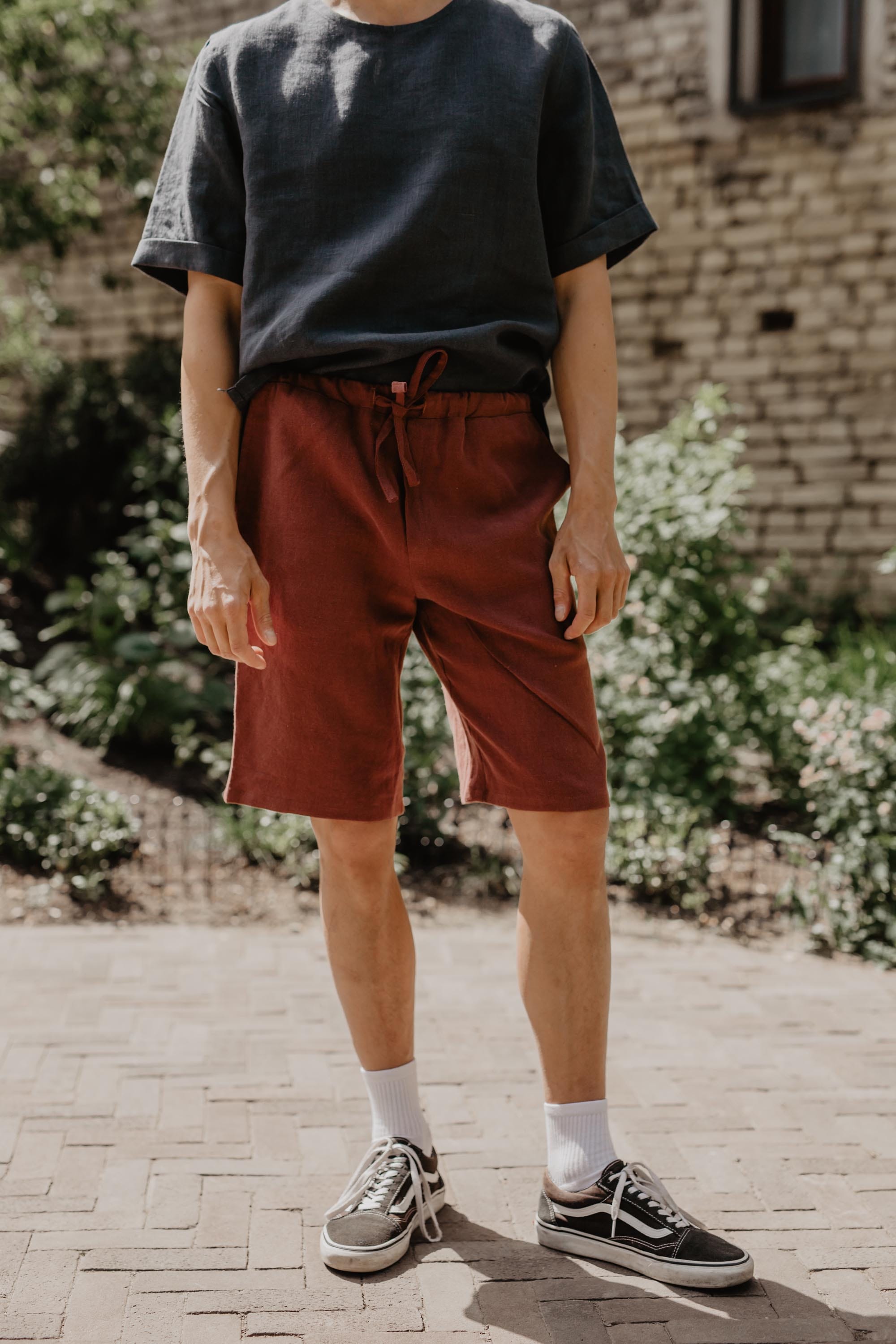 AmourLinen Linen shorts Classic linen shorts HERMES Classic linen shorts HERMES | AmourLinen | Linen Clothing